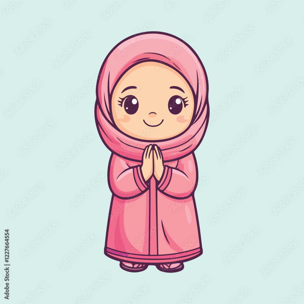 relligous muslim women praying cartoon vector illustration relligous muslim women praying cartoon vector illustration