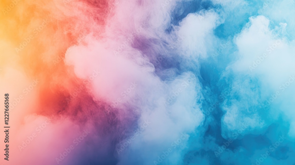 Fototapeta premium Colorful Nebula Smoke Cloud Background Abstract Art for Creative Designs and Digital Visuals