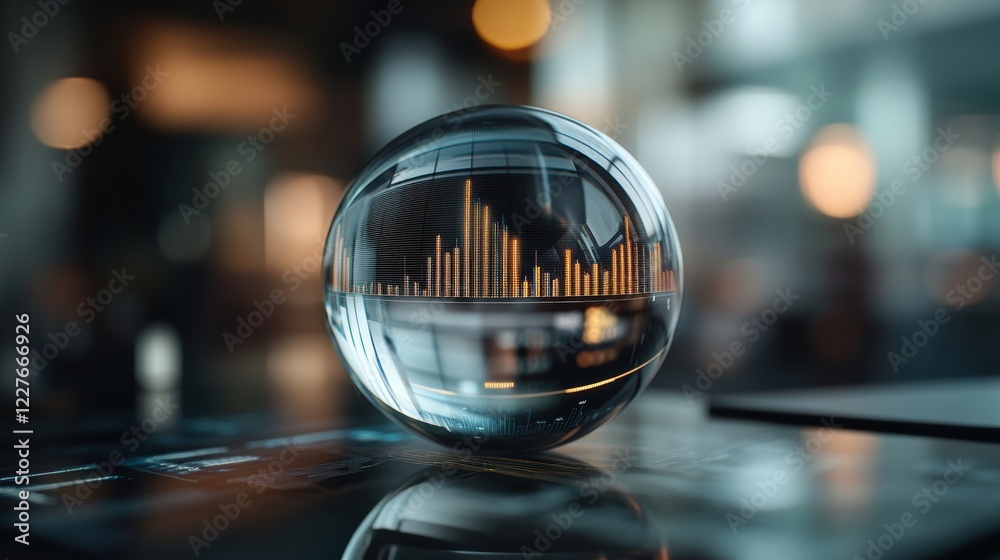 Crystal ball reflecting a digital graph. Analyze financial trends, futuristic data visualization, business insights. Boost investment strategies efficiently. Crystal ball reflecting a digital graph. Analyze financial trends, futuristic data visualization, business insights. Boost investment strategies efficiently.