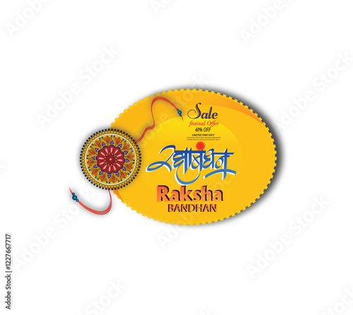 illustration of decorated rakhi for Indian festival Raksha Bandhan background.