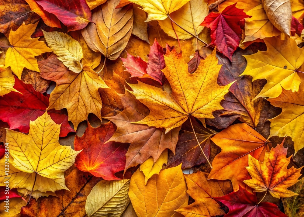 Autumn Leaf Pile: Golden & Orange Fallen Foliage Background Stock Photo Autumn Leaf Pile: Golden & Orange Fallen Foliage Background Stock Photo