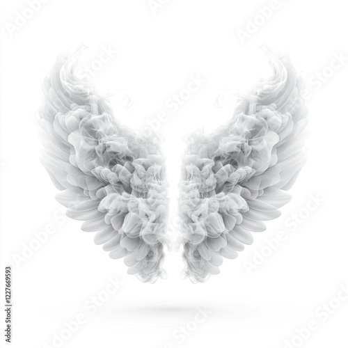 Ethereal Smoke Wings Formed in a Dreamlike Style, Symbolizing Freedom and Spirituality