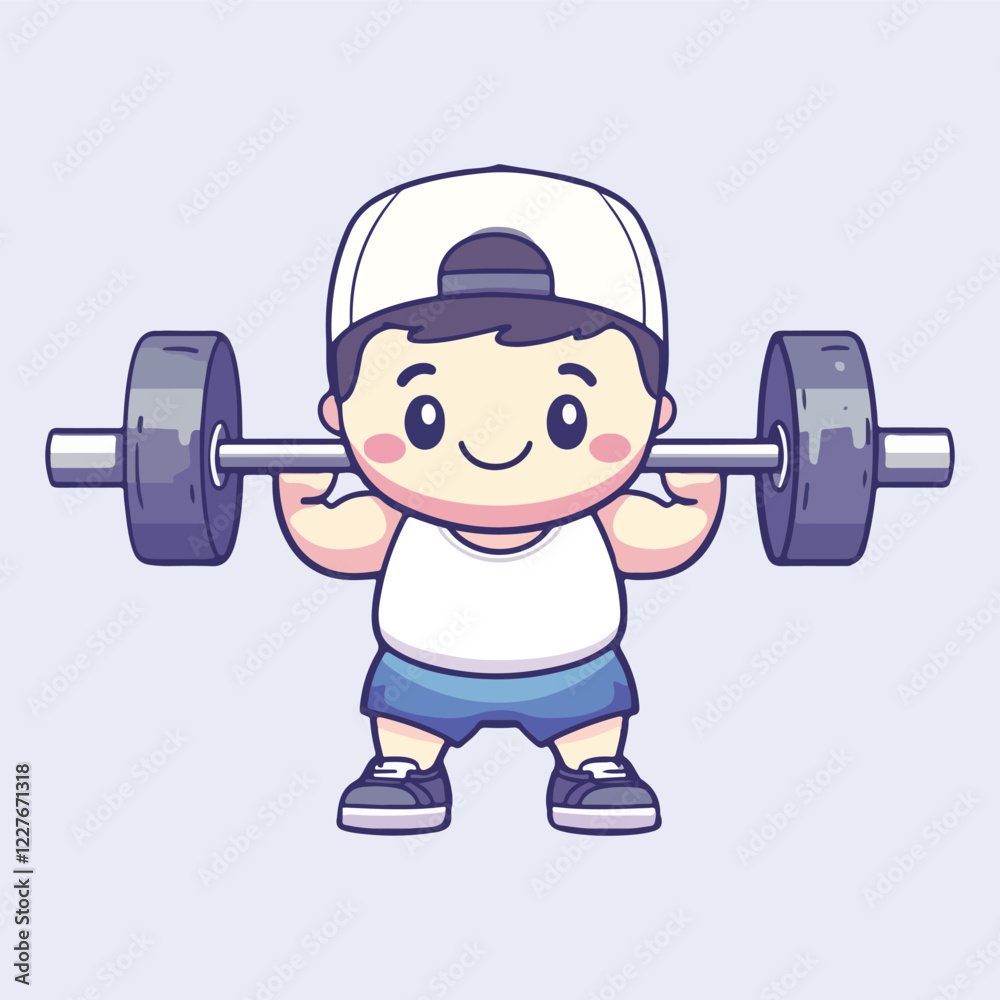 Fitness boy lifting dumbbell vector illustration Fitness boy lifting dumbbell vector illustration