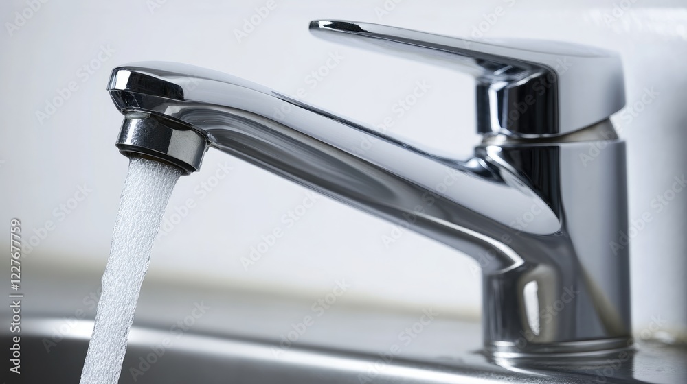 Close up of a leaking garden faucet illustrating the critical issue of water waste with ample space for environmental awareness text Close up of a leaking garden faucet illustrating the critical issue of water waste with ample space for environmental awareness text