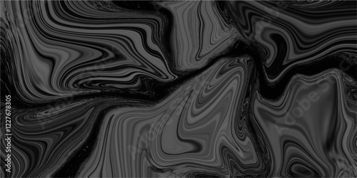 Abstract black & white silk and liquid marble background. Trendy dark liquid marble style. Acrylic painting with grey gradient Design Projects and Text. Beautiful drawing with the divorces and wavy