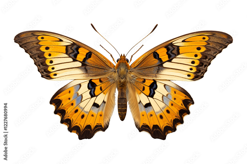 Fototapeta premium Delicate Butterfly in Resting Pose Isolated on White Cut-Out