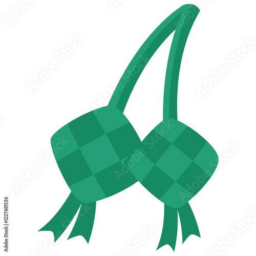 Ketupat: A vibrant illustration showcasing the traditional Ketupat, a woven rice cake, a cultural symbol, commonly used during festive occasions.