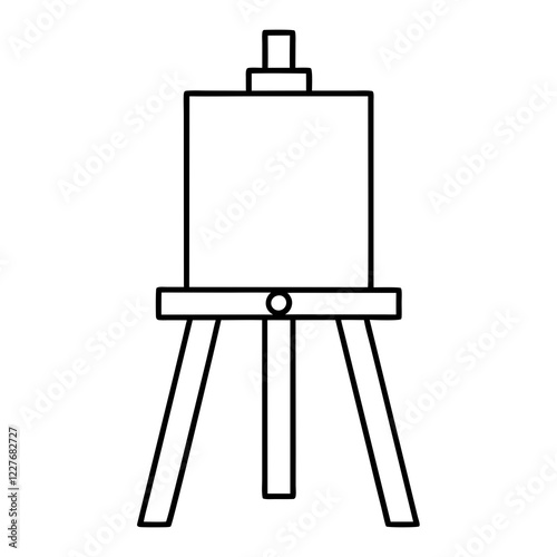 wooden easel with blank canvas