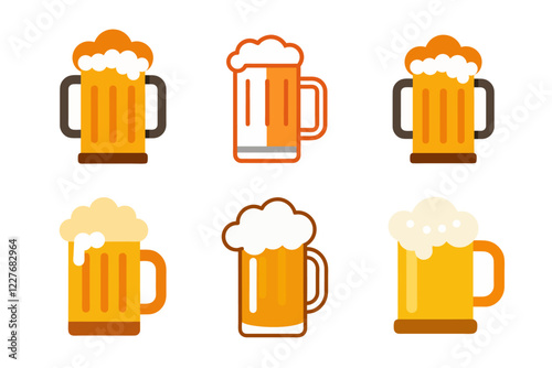 Beer Mugs Vector Illustration & Clipart Design
