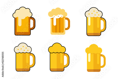 Beer Mugs Vector Illustration & Clipart Design