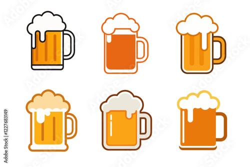 Beer Mugs Vector Illustration & Clipart Design