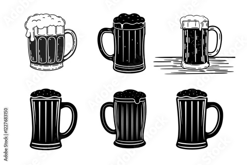 Beer Mugs Vector Illustration & Clipart Design