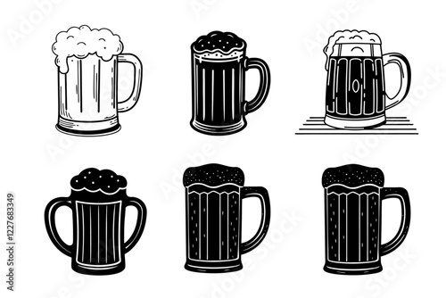 Beer Mugs Vector Illustration & Clipart Design