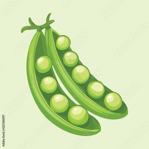 Cartoon Green Bean vector illustration 