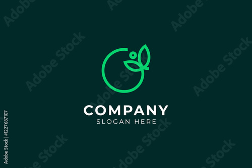Natural Organic Abstract Linear Style Logo Letter G Minimalist Design Style