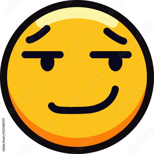 Smirking emoji with a mischievous expression and yellow face.