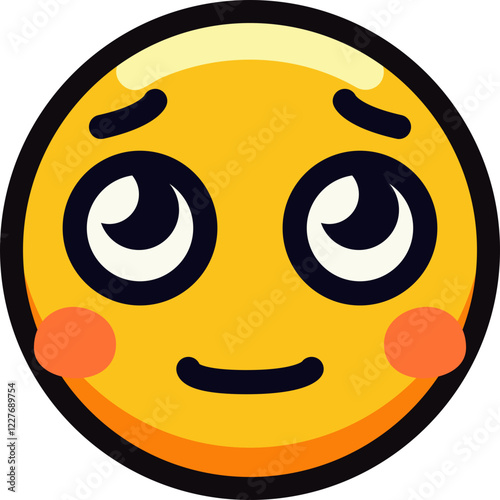 Cute blushing emoji with a shy expression and big eyes.