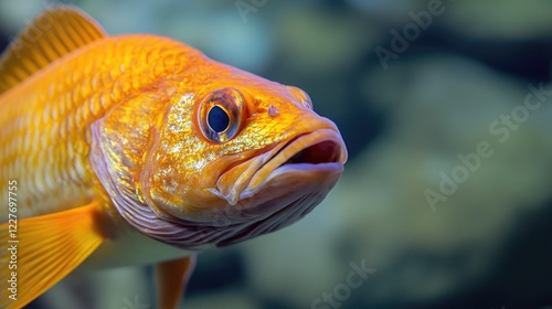 Vibrant Orange-Backed Redfish Close-Up Lutjanus Anomalus Underwater Photography photo