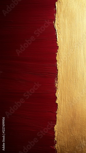 A vivid juxtaposition of deep red and shimmering gold textures, creating a striking and elegant visual contrast.