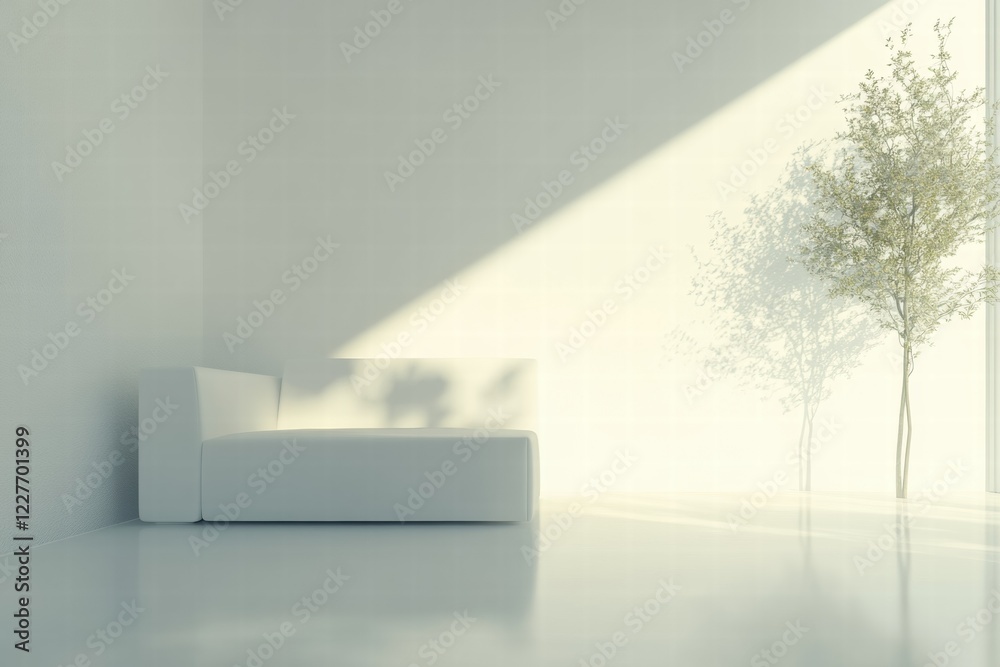 Obraz premium Minimalist Interior with Natural Light and Simple Design Elements