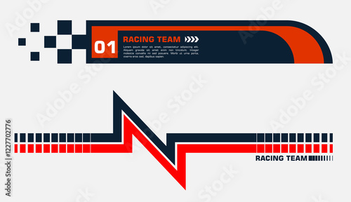 Set of simple car stripes. Car race stripes. Car side stripes and decal. Racing sticker design. Graphic sport decal vinyl element. Automobile decoration. Racing design vector
