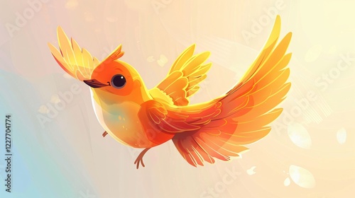 Colorful Flying Bird with Cute Wings in Car - Professional Stock Photo