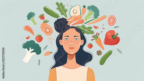 Woman with Unusual Nutrition Habits Practicing Food Aversion