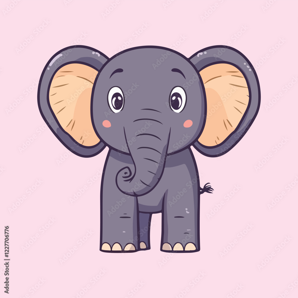 Fototapeta premium cartoon elephant vector illustration 