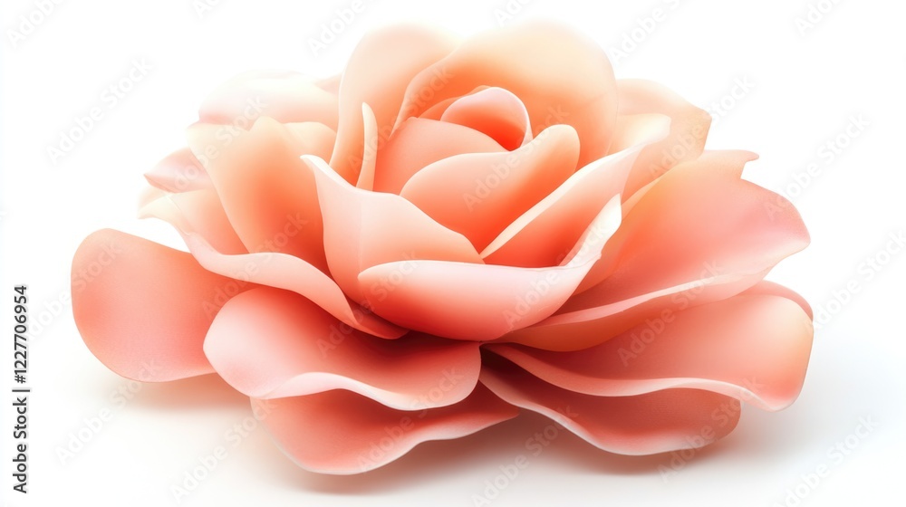 Peach Rose Flower Isolated on a Soft White Background Symbolizing Elegance and Natural Beauty in Floral Design Peach Rose Flower Isolated on a Soft White Background Symbolizing Elegance and Natural Beauty in Floral Design