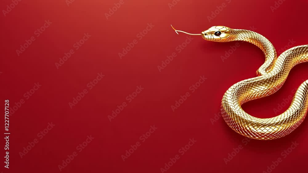 golden snake on red background golden snake on red background