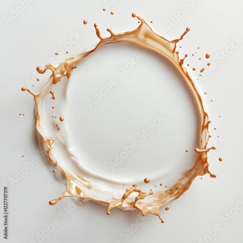 Mixture of milk and chocolate/milk tea/coffee splash. 
