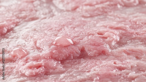 Exploring the texture of raw ground meat kitchen food indoor close-up culinary art photo