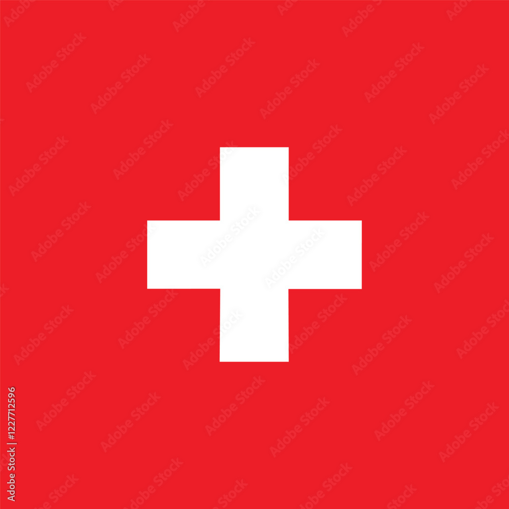 Medical white cross symbol in a red circle vector icon. Medical white cross symbol in a red circle vector icon.