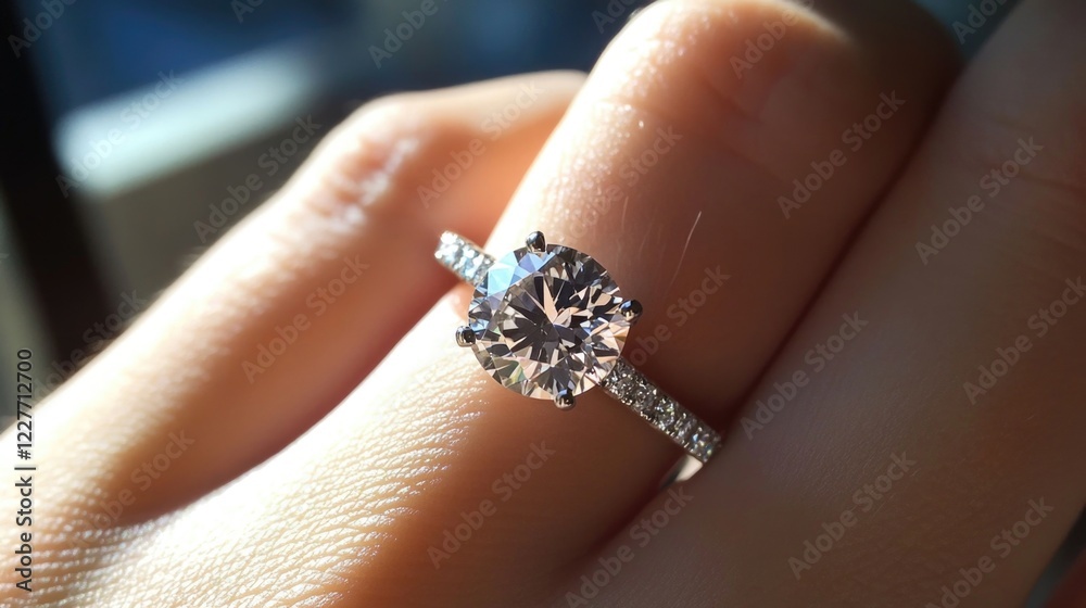 Elegant 1 Carat Diamond Ring Featuring a Large Round Center Stone and Sparkling Accents on a Delicate Band Elegant 1 Carat Diamond Ring Featuring a Large Round Center Stone and Sparkling Accents on a Delicate Band