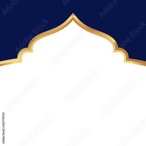 Blue Gold Islamic Mosque Frame Decoration