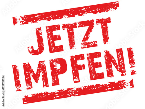 Stempel: JETZT IMPFEN! photo