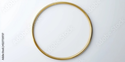 Elegant gold circular frame on a white background ideal for placing text or graphics in a sophisticated design context.