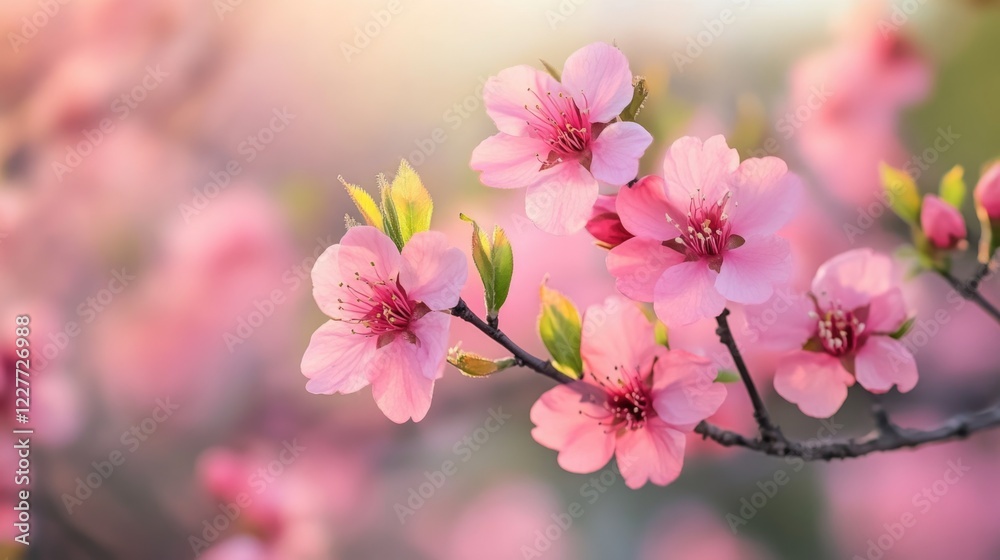 Tranquil blossoms showcasing the serene beauty of pink flowers in a peaceful garden setting during springtime. Tranquil blossoms showcasing the serene beauty of pink flowers in a peaceful garden setting during springtime.