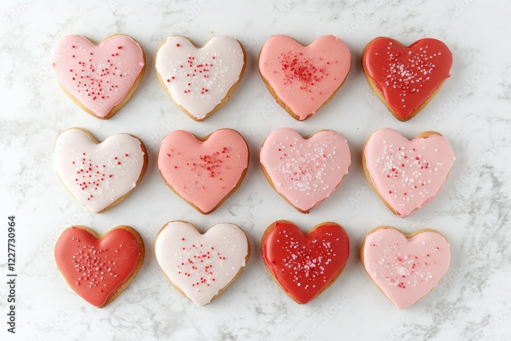 Obraz premium Heart-Shaped Cookies for Sweet Celebrations