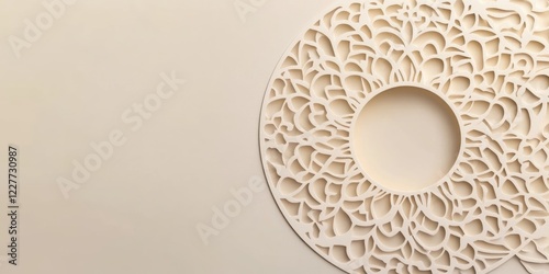 Laser Cut Wedding Invitation with Intricate Floral Design and Blank Space for Personalization