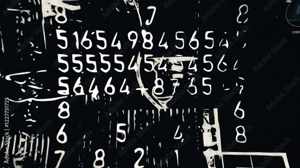 Fast motion background of random text and retro style grunge texture. 4K quality footage
