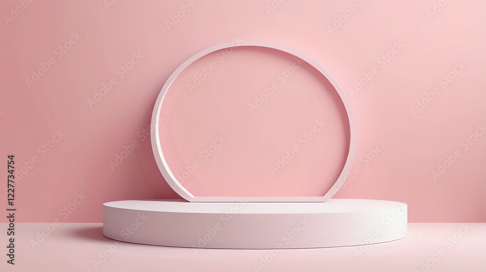 Valentines Day Abstract empty pink background with white base