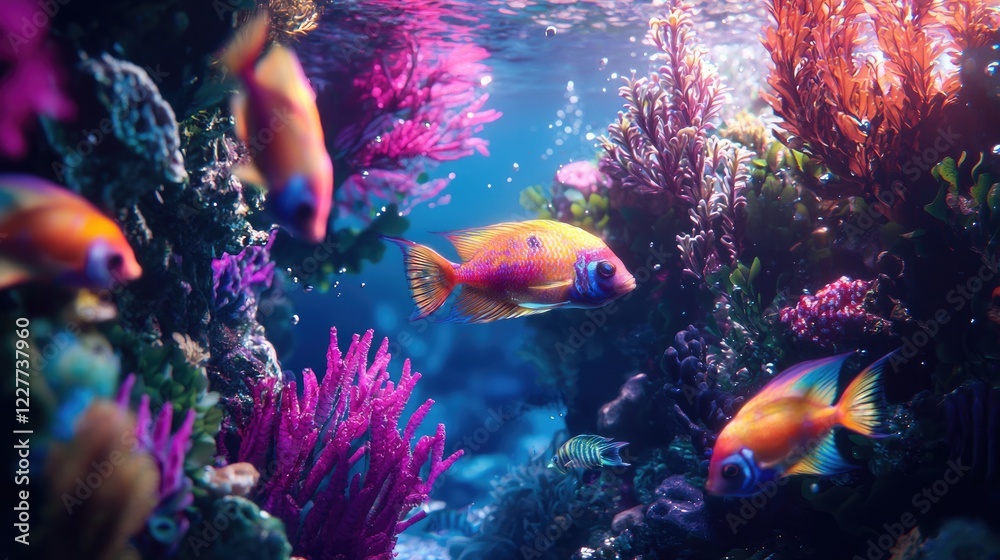 Fototapeta premium Vibrant Underwater Paradise, A Captivating Reef Ecosystem