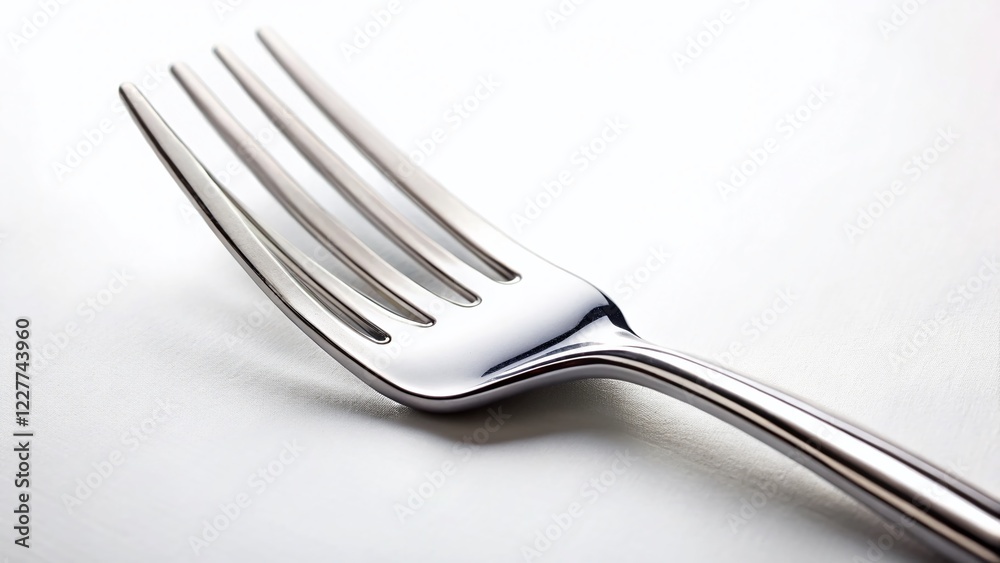 Classic Silver Dinner Fork, Isolated on White Background - High-Resolution Stock Photo Classic Silver Dinner Fork, Isolated on White Background - High-Resolution Stock Photo