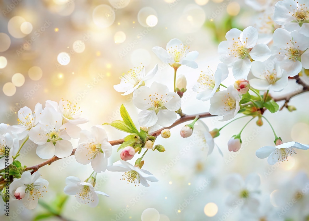 Obraz premium Clean Modern Spring Pattern White Tones Low Light Photography Stock Photo