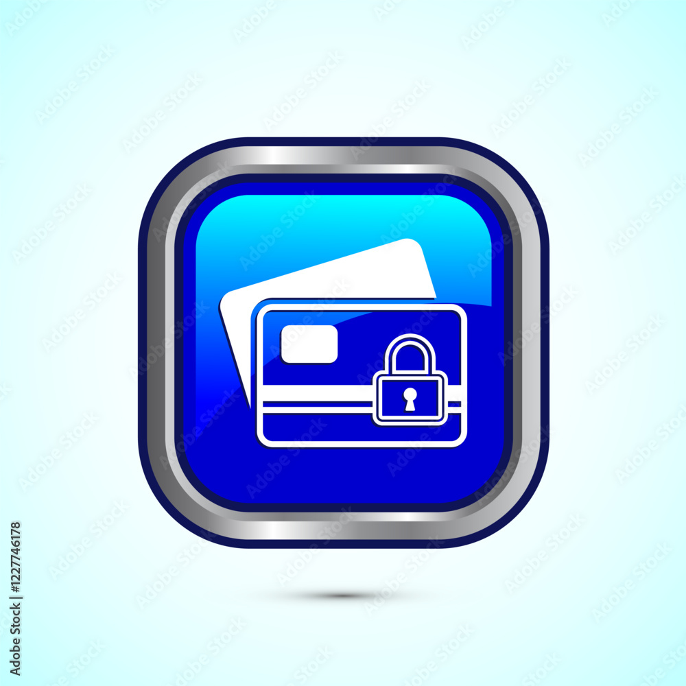 Secure payment icon design illustration, Payment safety sign for website, logo, app. Blue color square button design Secure payment icon design illustration, Payment safety sign for website, logo, app. Blue color square button design