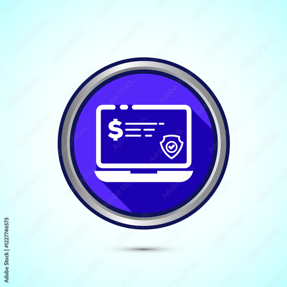 Secure payment icon design illustration, Payment safety sign for website, logo, app. Blue shadow button design Secure payment icon design illustration, Payment safety sign for website, logo, app. Blue shadow button design