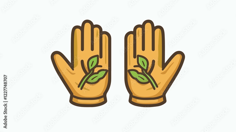 Gardening Gloves Icon on White Background Vector Illustration Gardening Gloves Icon on White Background Vector Illustration
