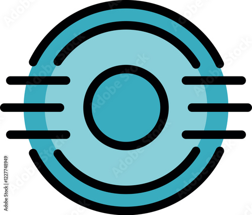 Circular radar dish emitting signals, symbolizing advanced technology and futuristic communication