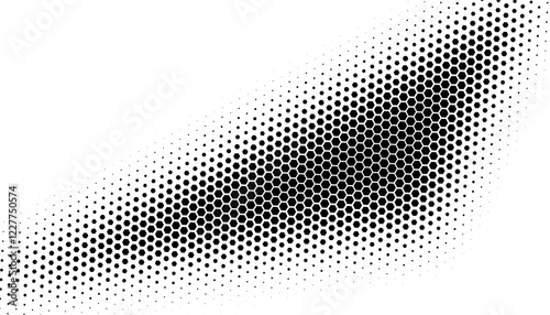Black and white halftone pattern with hexagon shape. Geometric pattern for sporty background. Easily recoloured at your discretion. Fully editable vector element 